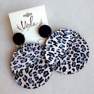Viola Leopard Print Wood Earrings